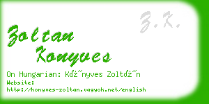 zoltan konyves business card